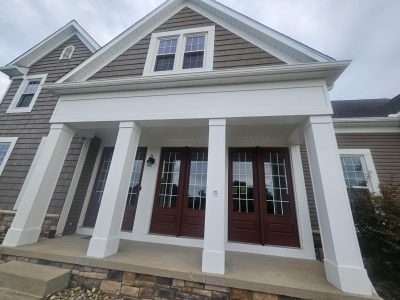 House painted with foundations