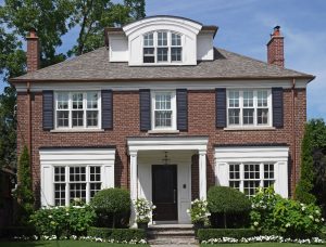 house with brown bricks