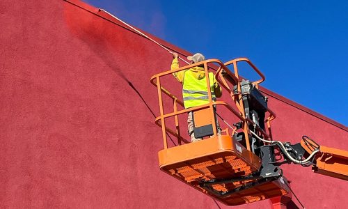 Painter In Boom Lift (During)