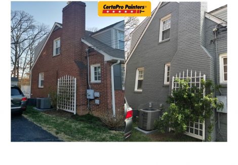 Exterior house painting before and after by CertaPro Painters in Alexandria, VA