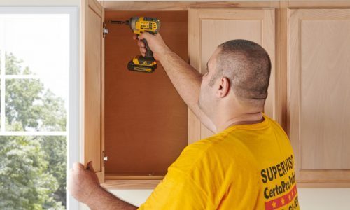 unscrewing cabinet doors