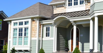 Exterior shingle and siding painted