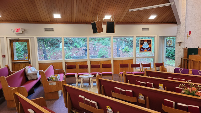 picture interior of church after being repainted