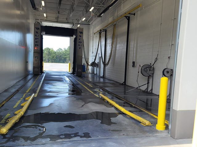 photo of 18 wheeler truck bay after being refreshed
