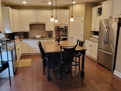 photo of repainted kitchen cabinets in woodstock