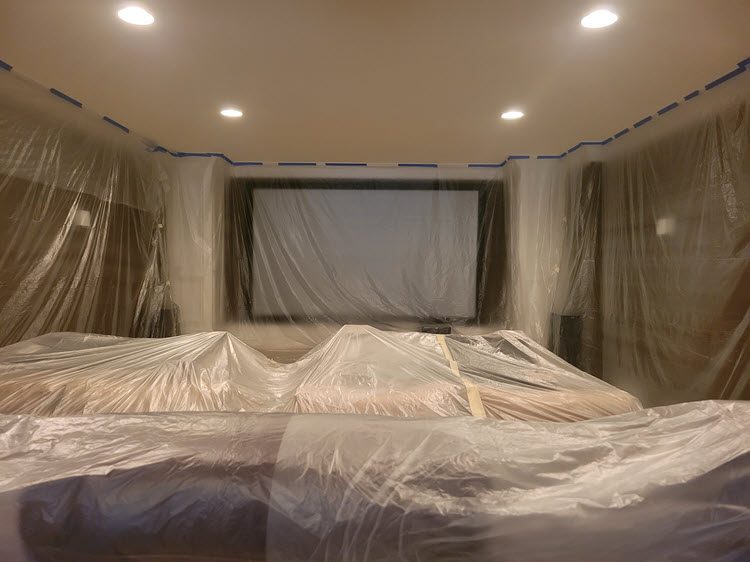 in progress photo of home theater painting project Preview Image 3