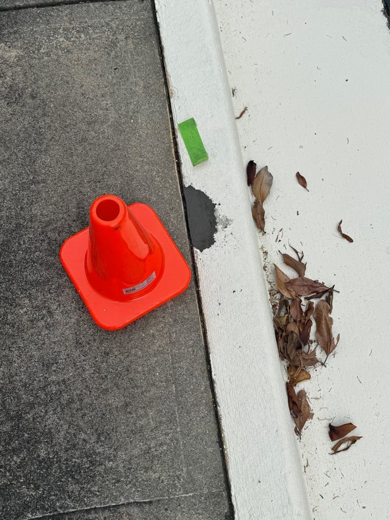 in progress photo of curb painting project Preview Image 1