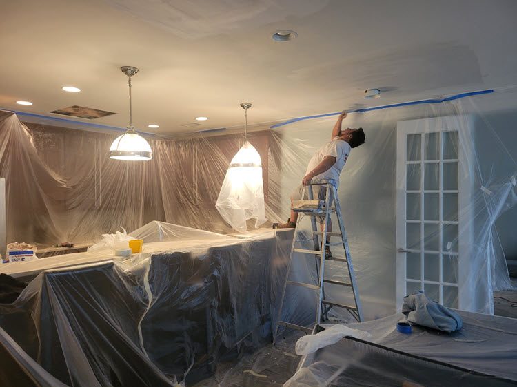 in progress photo of basement painting project Preview Image 2