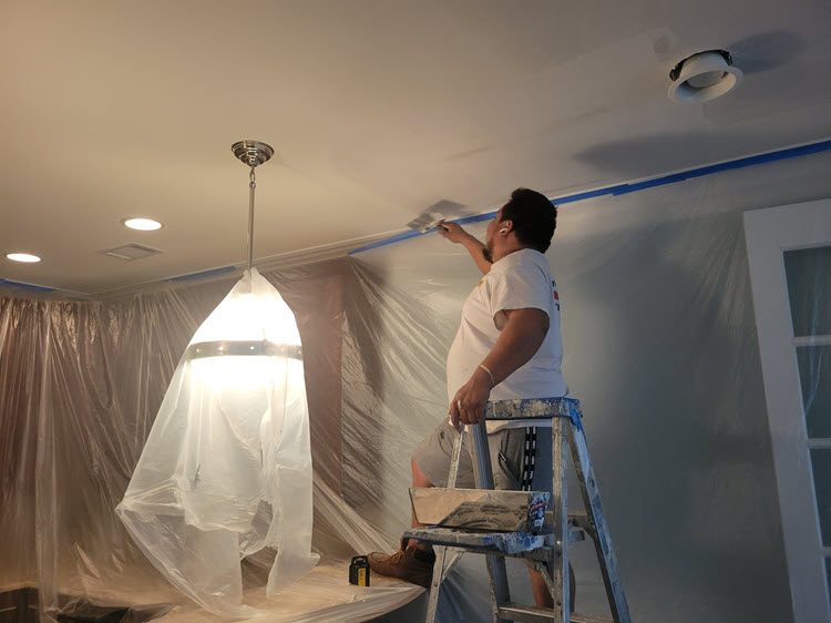 in progress photo of basement painting project Preview Image 4