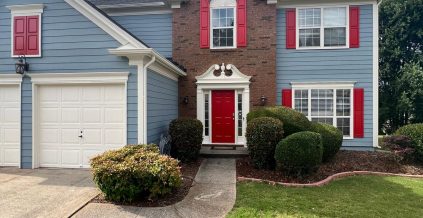 Blue and Red Exterior Painting Project