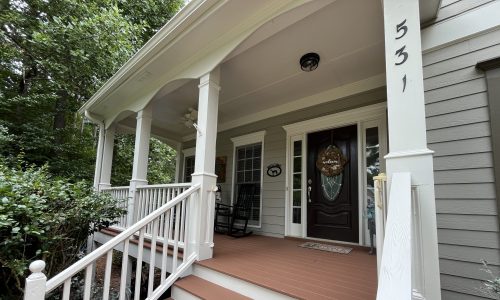 clean porch after power washing and repainting