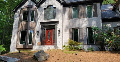 Red Door Exterior Home Painting Project