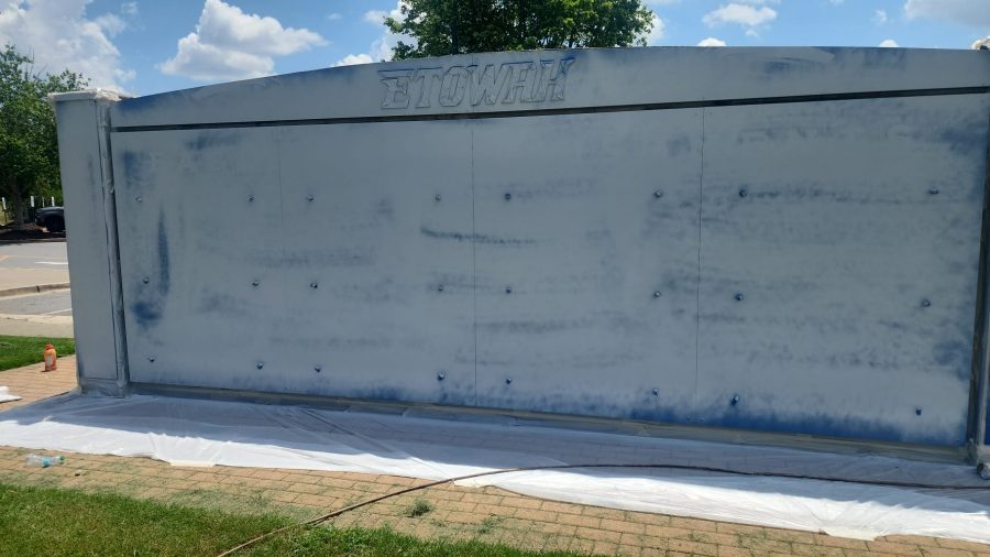 high school sign during painting Preview Image 2