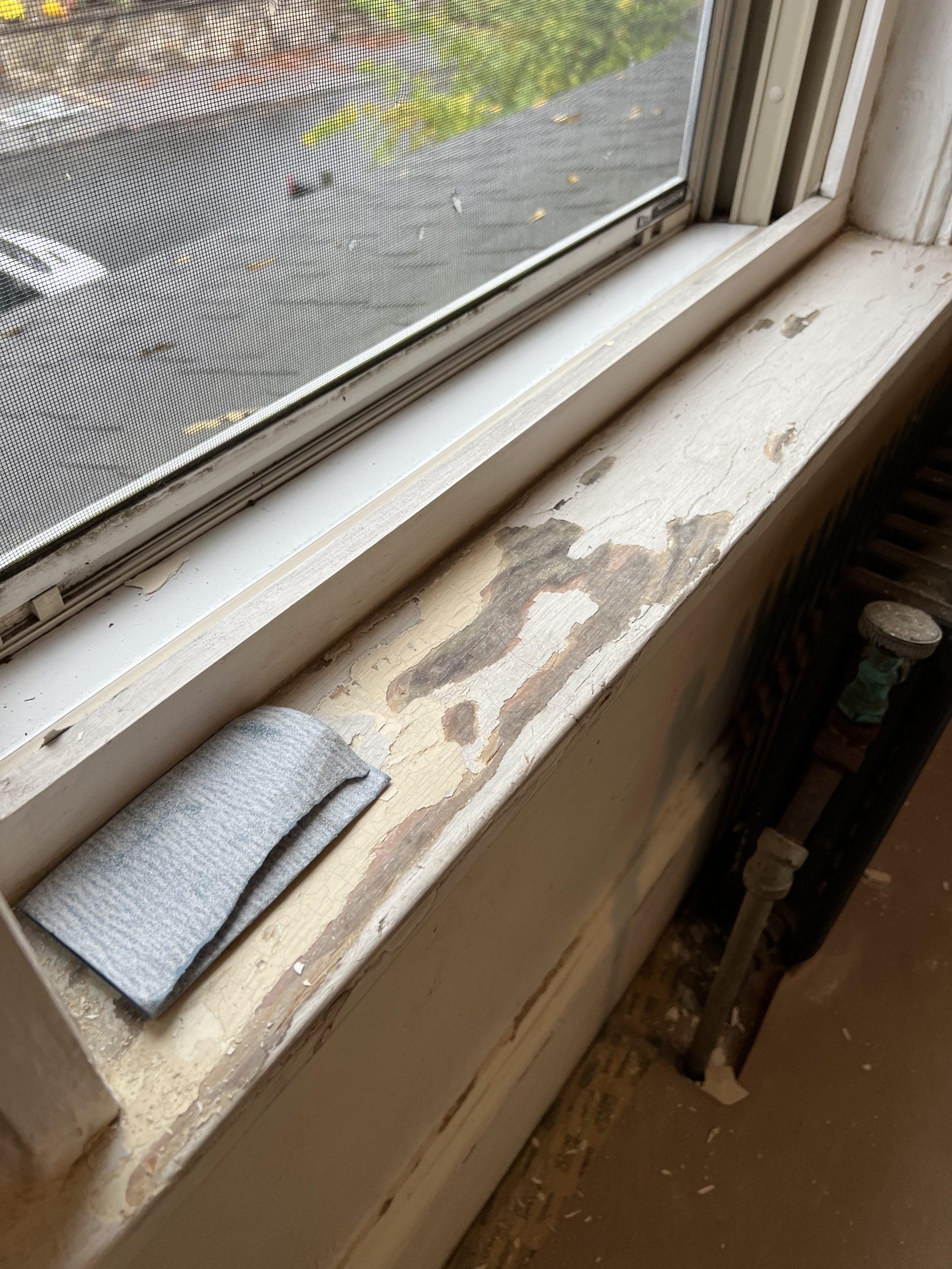 Historic Home Window Sill Before & After Before