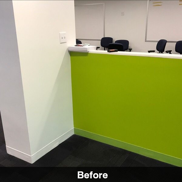 accent divided wall with lime green and white paint Preview Image 17