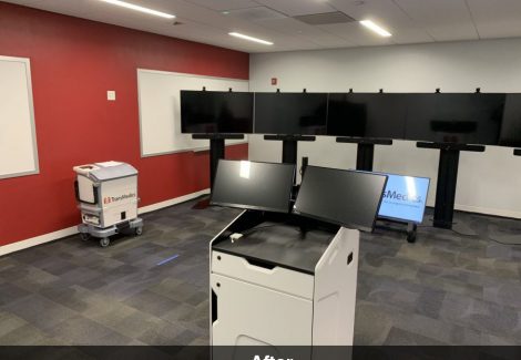 newly painted video conference room