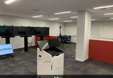 Red & White painted conference room