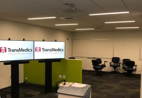 Transmedics video conference room before painting