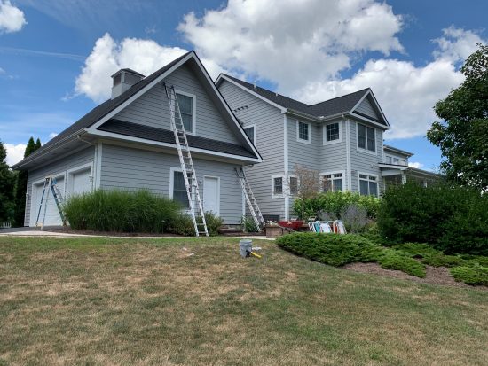Exterior house painting projects being completed by CertaPro Painters in Saline, Bird Hills and Ann Arbor.