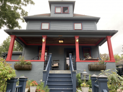 repainted bed and breakfast exterior