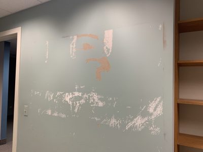 office walls before painting.