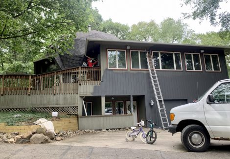 casement window frame painting