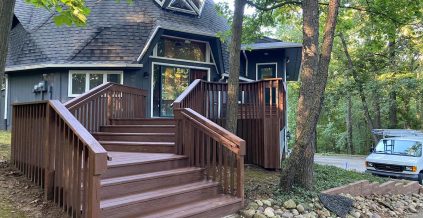 Deck and House repainting of a geodesic dome ...