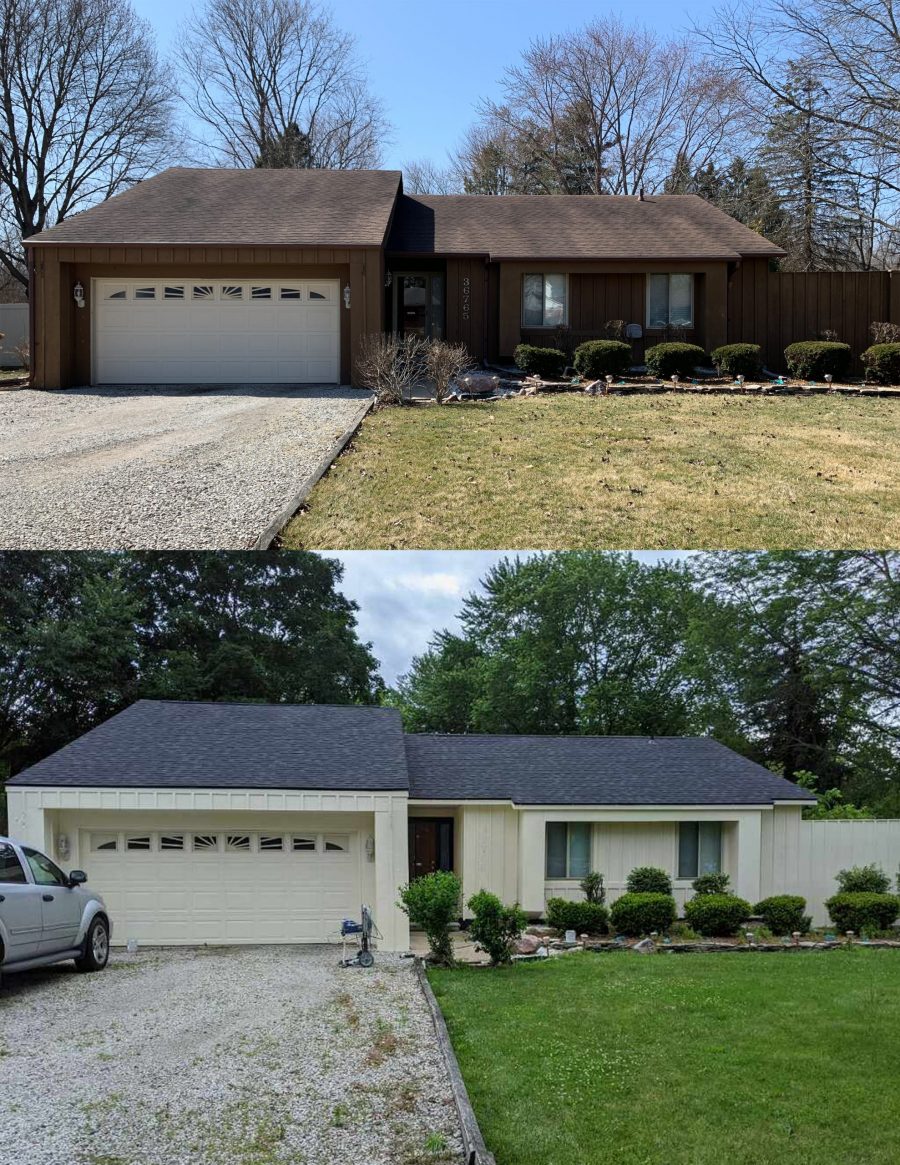 T111 siding before and after being painted. Preview Image 2