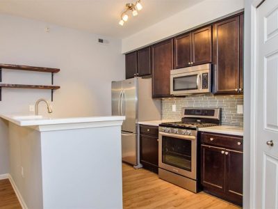 View of the kitchen after it was repainted.