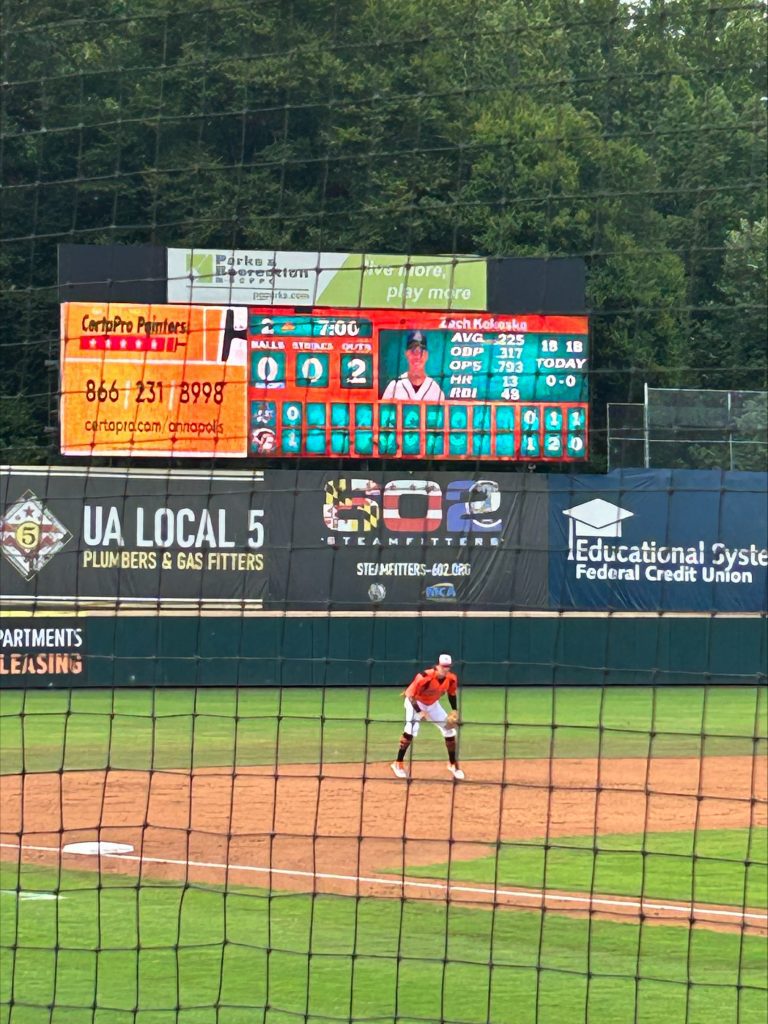 CertaPro painters ad on side of baysox video board