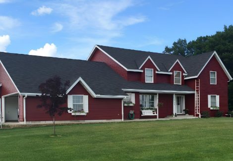 Red Exterior and White Siding in Anoka, MN