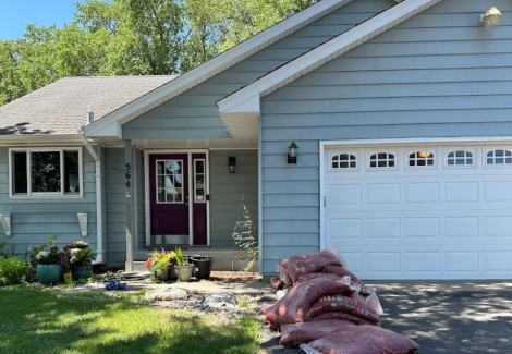 Faded Blue to Solid Gray Exterior in Anoka