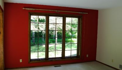 Red Accent Wall Interior in Anoka, MN