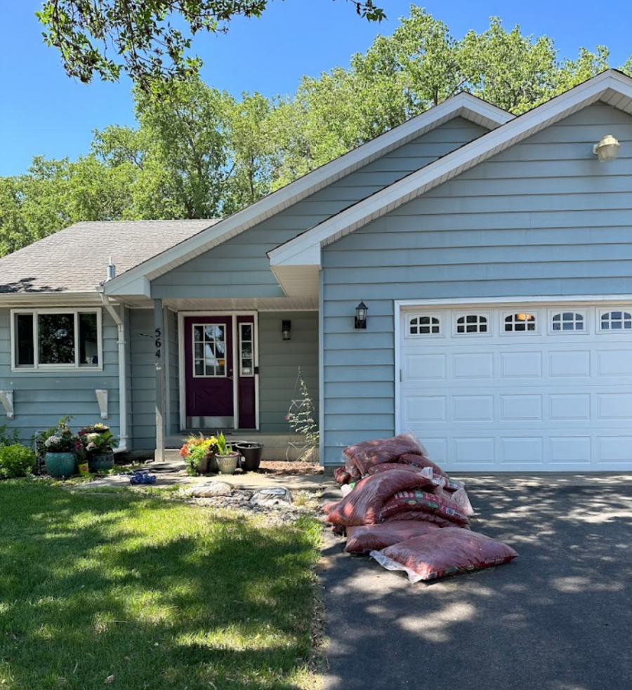 Faded Blue to Solid Gray Exterior in Anoka