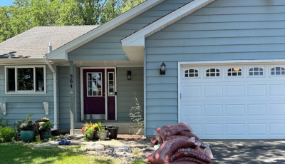 Faded Blue to Solid Gray Exterior in Anoka