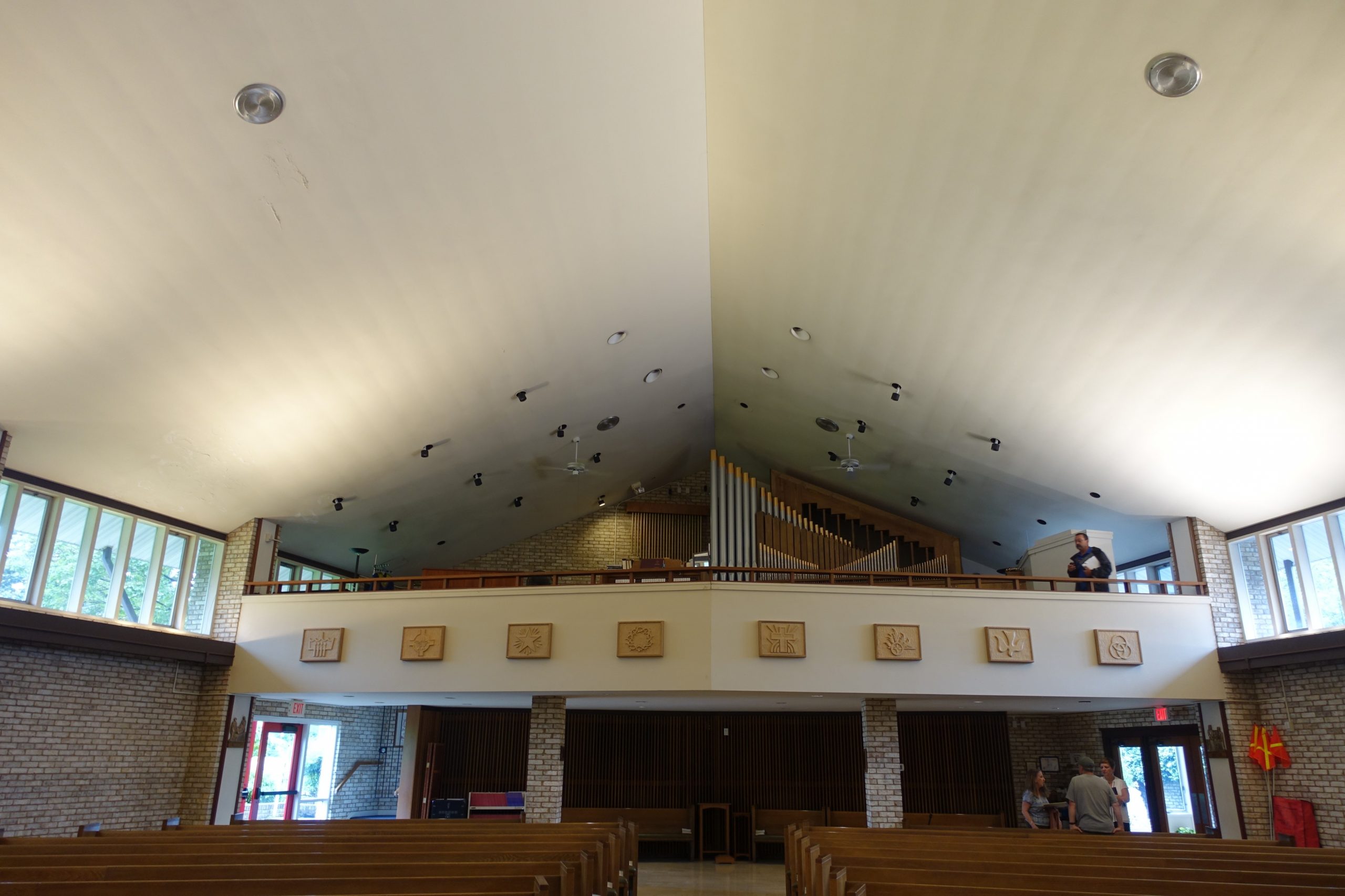 Church ceiling before painting