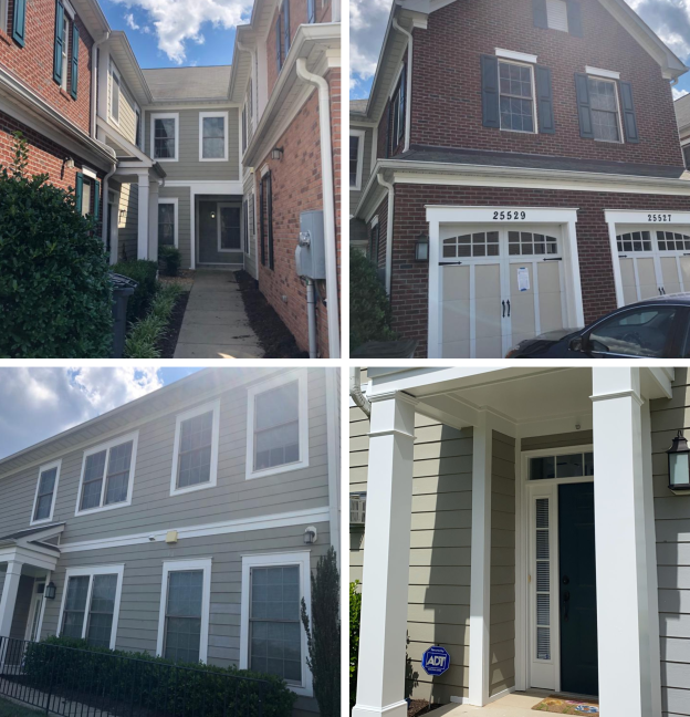 4 photo grid of Villas at Eastgate painting project