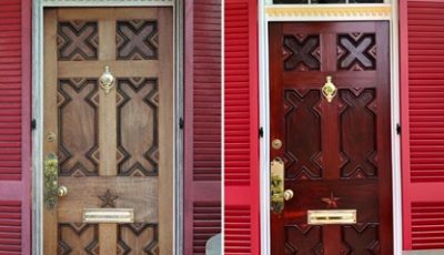 front door before and after photo side by side