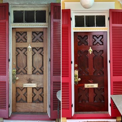 front door before and after photo side by side