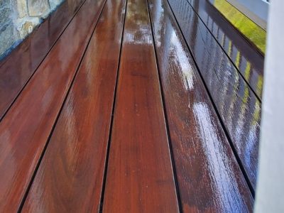 after photo of stained deck