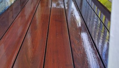 after photo of stained deck