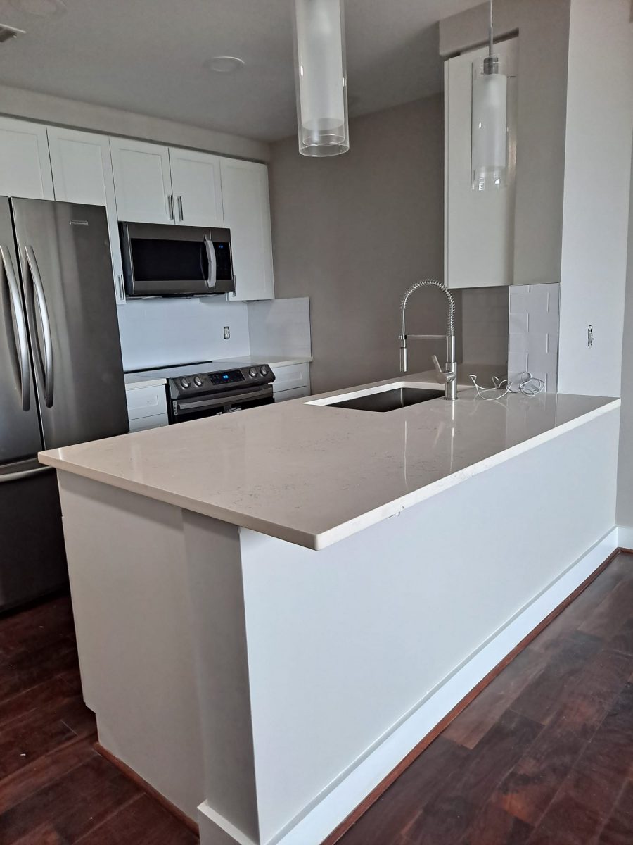 kitchen cabinets white painting in arlington after photo