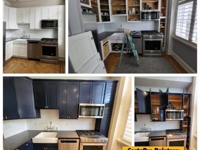 before and after kitchen cabinet painting