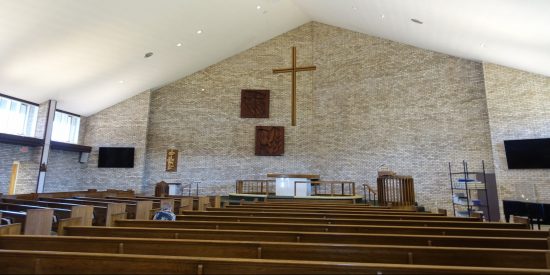 Finished front of church