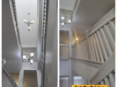 before and after interior commercial painting