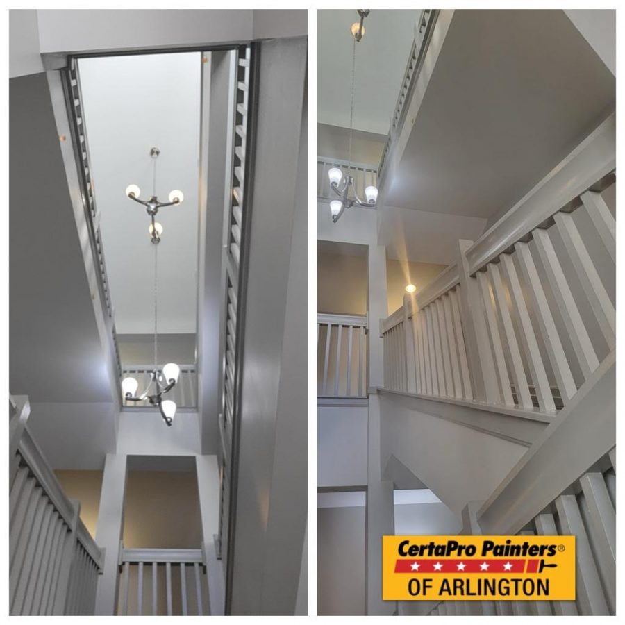 before and after interior commercial painting