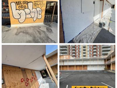 before and after exterior commercial painting