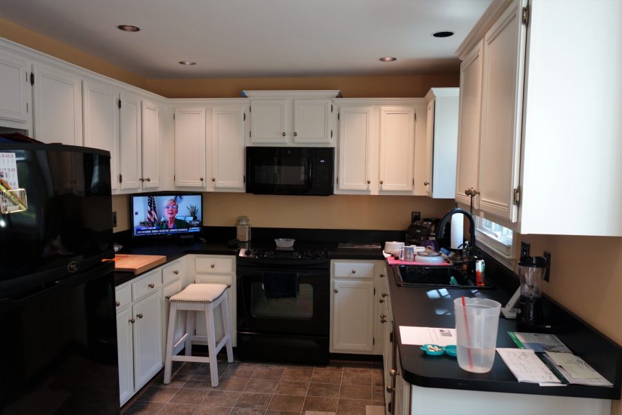 Freshly Painted Kitchen Cabinets