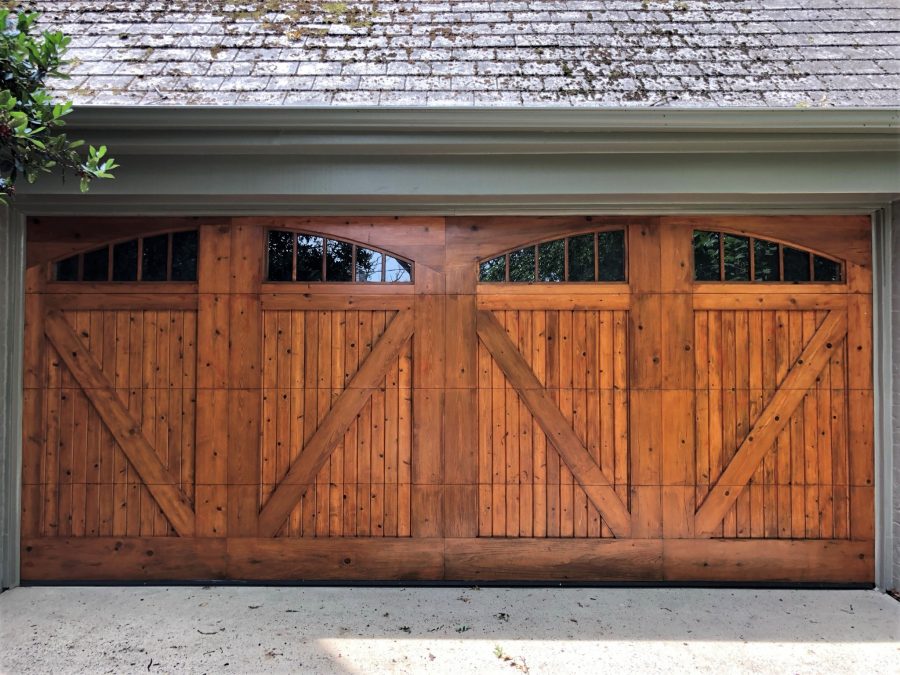 after photo of garage door refinishing