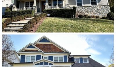 before and after exterior residential painting